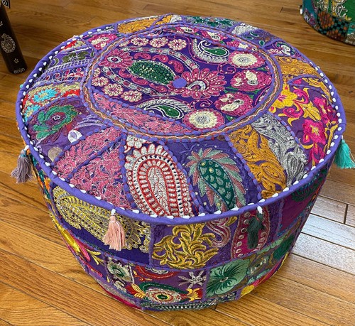 Patchwork pouf ottoman large - pouf,