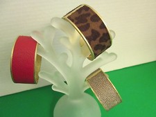 Gold Clasp Cuff Bracelet by Mud Pie, Leopard, Red, or Copper, NWT