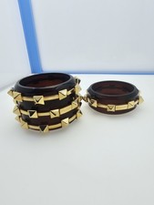 Bracelet massif Burberry rouge en plexiglas et chrome