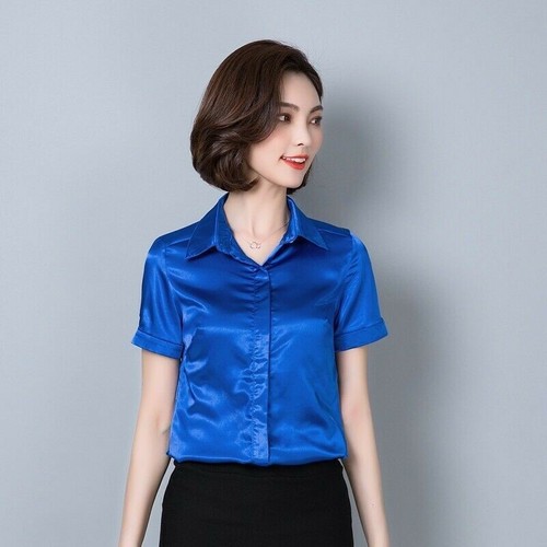 Femme faux soie chemises - faux,