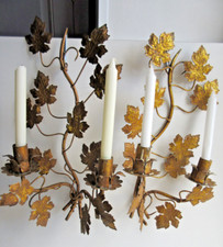 2 appliques, bougeoirs sur