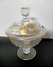 Ancien Sucrier En Cristal Émaillé Doré Napoléon III.