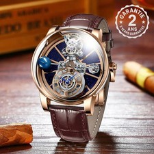 Montre Homme Squelette Cuir