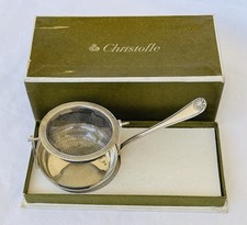 PASSOIRE A THE ARTICULEE  EN METAL ARGENTé CHRISTOFLE COQUILLE VENDOME