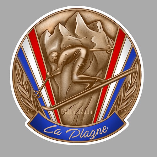 Plagne medaille vintage ski - la,