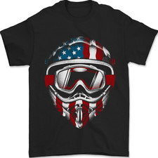 Casque De Motocross USA Pour Moto Dirt Bike T-Shirt Pour Hommes 100% Coton