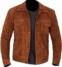 Veste camionneur marron cuir
