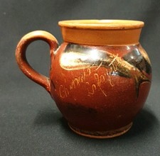 ANCIEN POT TERRE CUITE VERNISSEE SIGNE CHAVANIAC LAFAYETTE  AUVERGNE