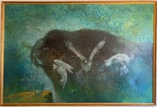 Tableau VAN DEN BUSSCHE Paysage fantastique symbolisme peintre marseillais 20e