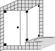 Douche d'angle sur mesure