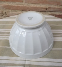 TRES GRAND Bol a cotes,blanc,18 cm,( 1 litre)porcelaine CNP,ancien,comme neuf