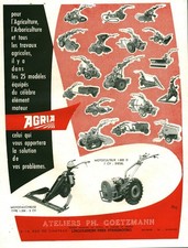Publicité ancienne motoculteur Agria matériel agricole 1955 issue de magazine