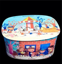 Boite Publicitaire Tôle Lithographié Bonbons Brochet Manège Enchanté Polux ORTF