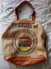 Sac En Toile De Jute Et Cuir