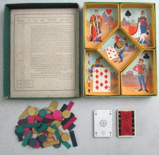 Ancien jeu de Nain Jaune Les Jouets Mapajo Paris Cases cartonnées Jetons en bois