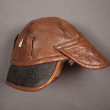 CHAPAL US Winter Cap type B2 brown leather & shearling size 55-56 / S / Small