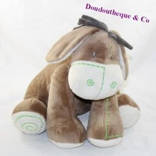 Peluche âne CLAYRE & EEF marron vert 25 cm (DOU)