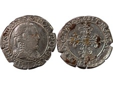 HENRI III - 1/2 FRANC AU COL