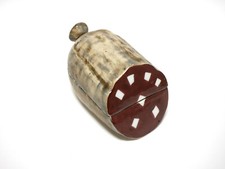 Ancien moutardier trompe l'œil JULIEN MACK Dijon, pot à moutarde saucisson