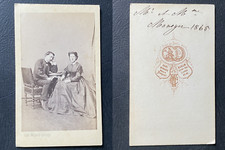 Carl Wigand, Berlin, Couple en pose, Monsieur et Madame Monoyer, 1865 CDV vintag