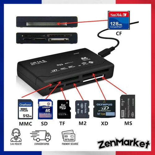 Lecteur carte mémoire usb - lecteur,