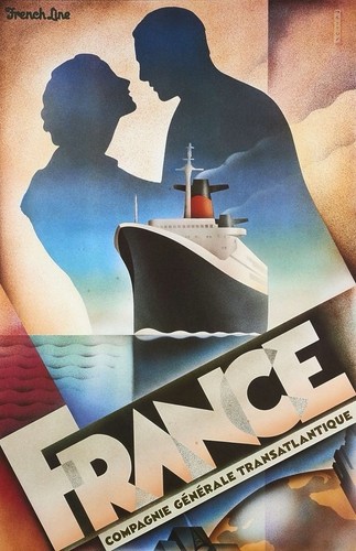 Affiche poster bateau paquebot - affiche,