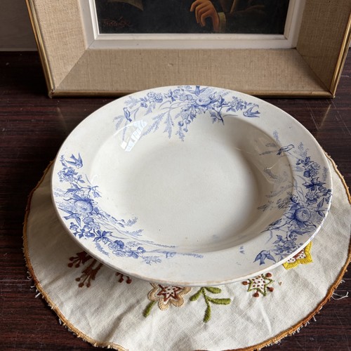Plat creux faience - faience, creil