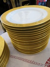 HAVILAND 1 assiette dessert 21.5 cm en porcelaine de Limoges Thistle Or signée