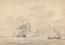 Art mural monochrome voiliers - affiche classique de lavage -...