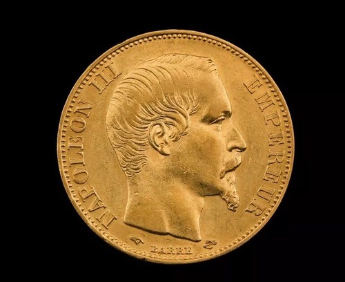 Pièce 20f napoleon tête - or,