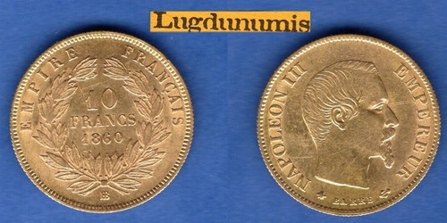 Francs 1860 bb - or,