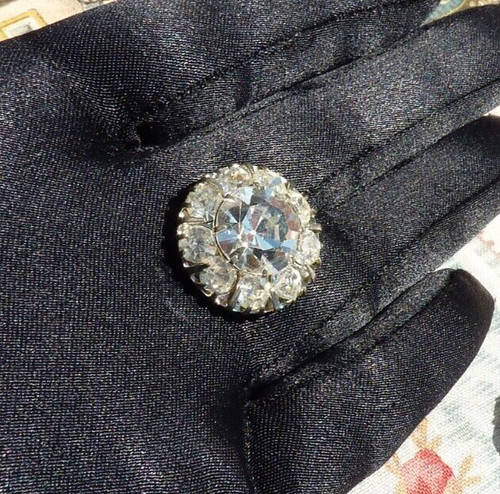 Ancien bouton serti strass - ancien,