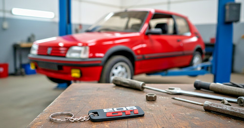 Porte clés logo peugeot 205 - porte-clÉs,