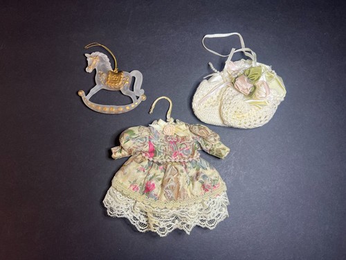 Vtg victorian doll dress - victorian, s.
