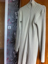 Gilet long beige, avec grande