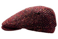 Fiebig® La Casquette Plate En Laine Herringbone Bordeaux Neu Trend