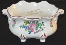 Ancien petit cache pot jardinière décorative LUNEVILLE KG Faïence floral vintage