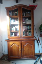 Buffet - bibliotheque, merisier, construction traditionnelle, excellent etat