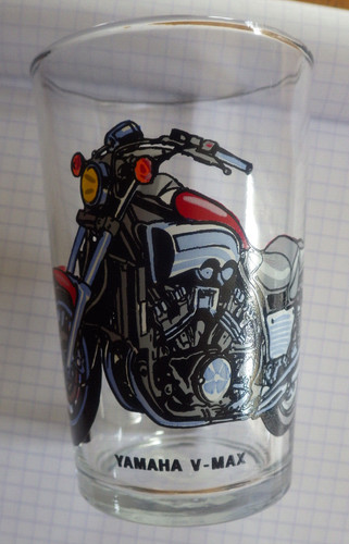 Verre moutarde déco moto - verre,