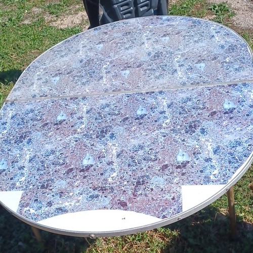 Table ronde métal plateau - table,