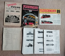 TRAINS FLEISCHMANN 1 LOT DE 46 FICHES LOCOS CATALOGUES ET TARIF  