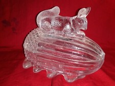 BONBONNIERE EN VERRE PRESSE VALLERYSTHAL/PORTIEUX  ECUREUIL SUR GLAND N°724/2