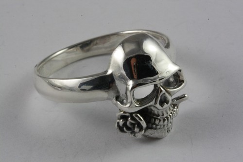 Bague gothique biker tête - gothique, de
