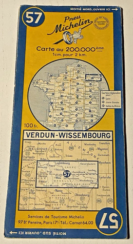 Carte michelin verdun - n°, 57