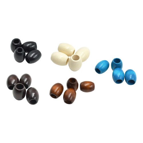 100 perles ovales bois - 100,