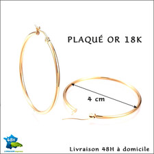 PLAQUÉ OR 18K CREOLES 4 CM