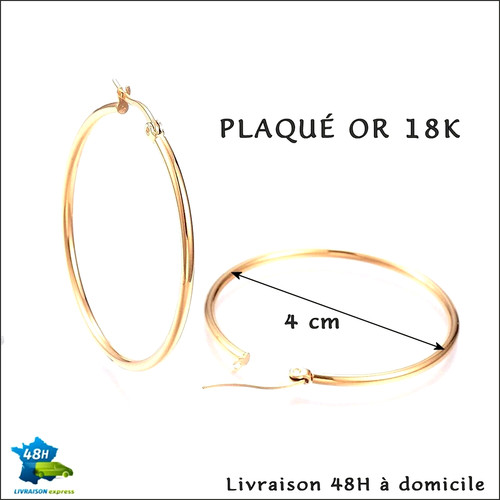 Plaqué 18k creoles cm - plaquÉ, 4