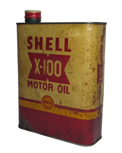 Ancien bidon huile shell - d'huile,