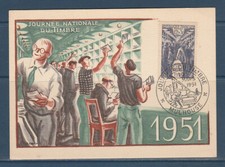 carte  1er jour  journée du timbre   68  Mulhouse   1951