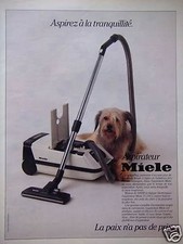 PUBLICITÉ ASPIRATEUR MIELE ASPIREZ A LA TRANQUILLITÉ LA PAIX N'A PAS DE PRIX
